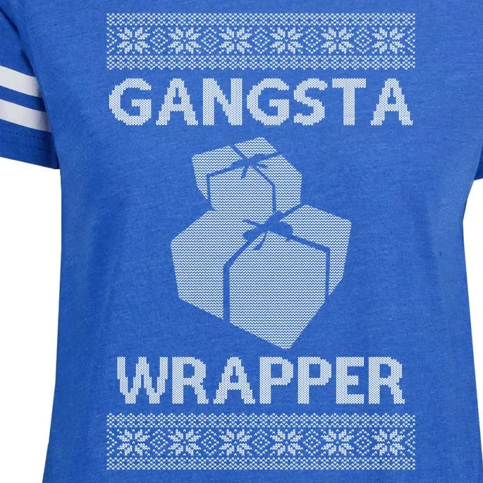 Gangsta Wrapper Ugly Christmas Sweater Enza Ladies Jersey Football T-Shirt