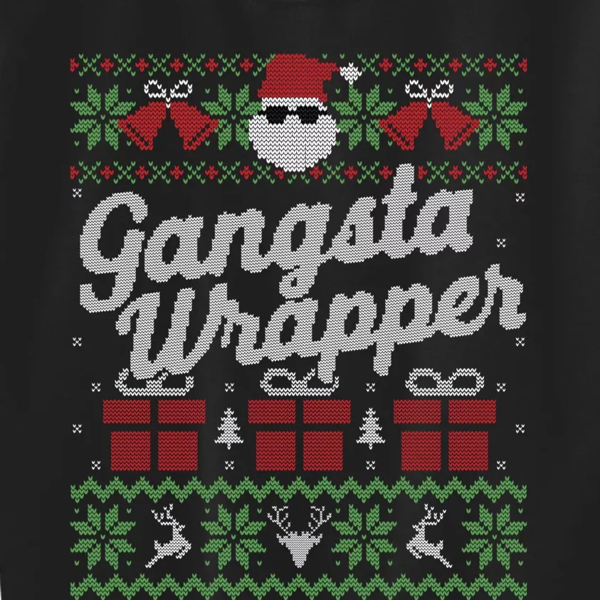 Gansta Wrapper Ugly Christmas Sweater Funny Santa Kids Sweatshirt