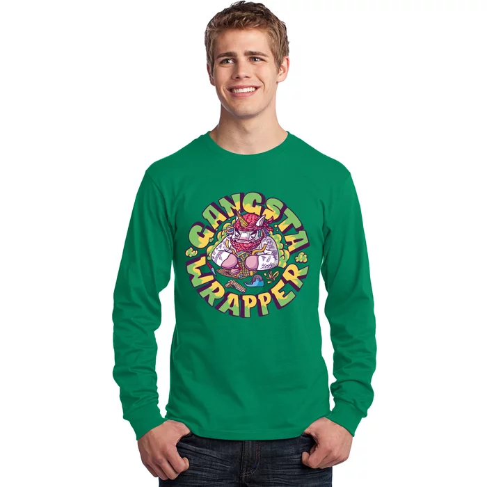 Gangsta Wrapper Unicorn Christmas Long Sleeve Shirt