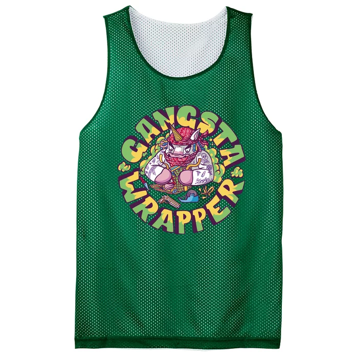 Gangsta Wrapper Unicorn Christmas Mesh Reversible Basketball Jersey Tank