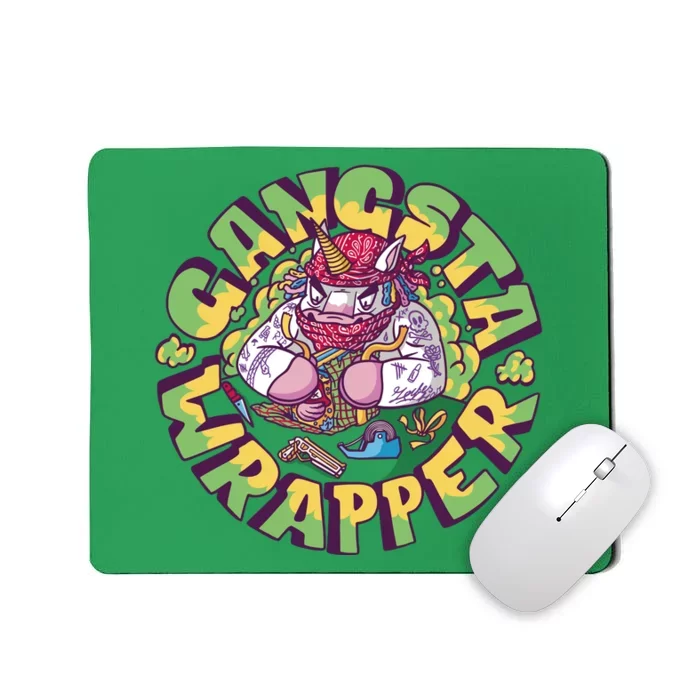 Gangsta Wrapper Unicorn Christmas Mousepad