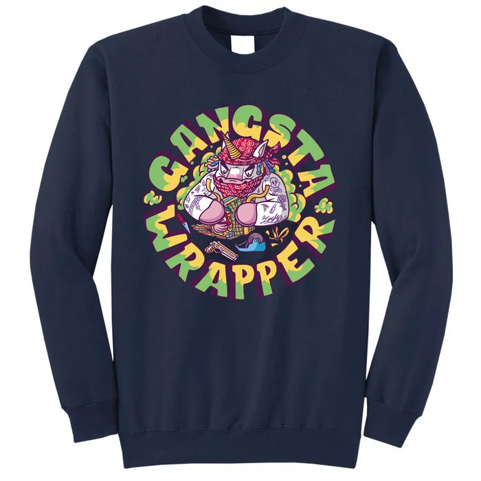 Gangsta Wrapper Unicorn Christmas Tall Sweatshirt