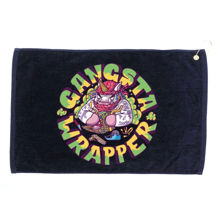 Gangsta Wrapper Unicorn Christmas Grommeted Golf Towel