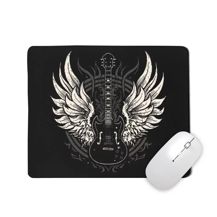 Guitar Wings Vintage Retro 80s Rock & Roll Music Mousepad