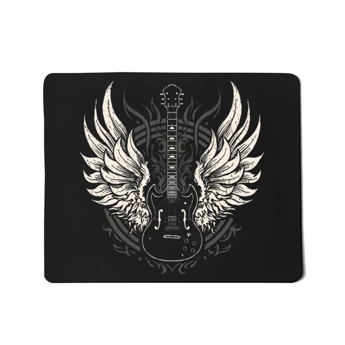 Guitar Wings Vintage Retro 80s Rock & Roll Music Mousepad