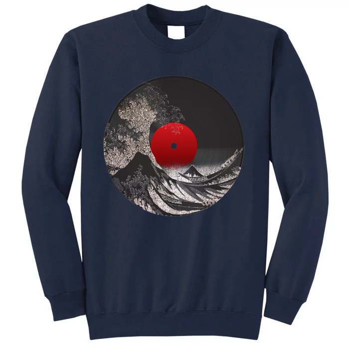 Great Waves Vinyl Vintage Design Tall Sweatshirt