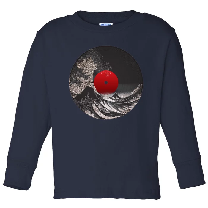 Great Waves Vinyl Vintage Design Toddler Long Sleeve Shirt