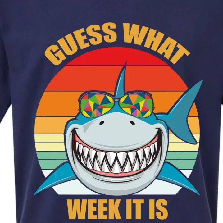 Guess What Week It Is Funny Shark And Funny Gift Sueded Cloud Jersey T-Shirt