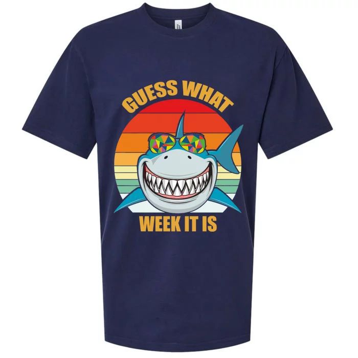 Guess What Week It Is Funny Shark And Funny Gift Sueded Cloud Jersey T-Shirt