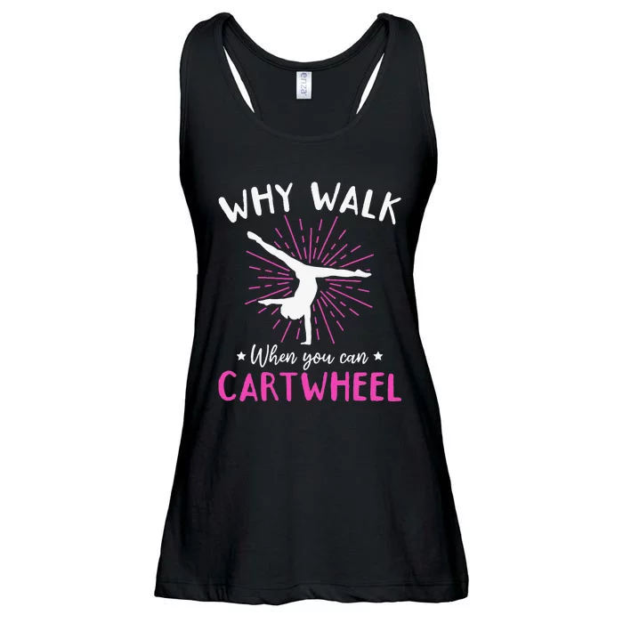 Gymnastics Why walk when you can cartwheel Ladies Essential Flowy Tank