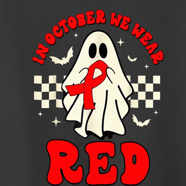 Ghost We Wear Red For Red Ribbon Week Awareness Toddler T-Shirt