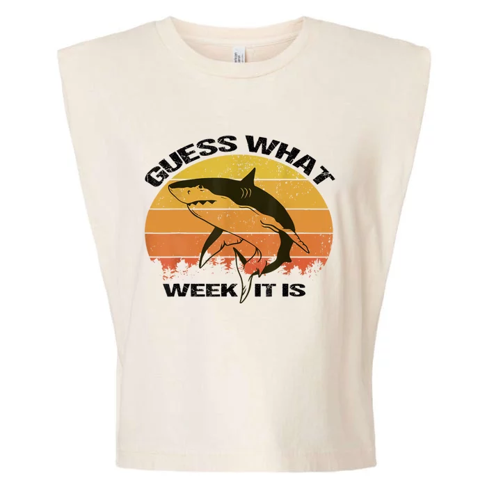 Guess What Week It Is Funny Shark Womens And Kids Garment-Dyed Women's Muscle Tee