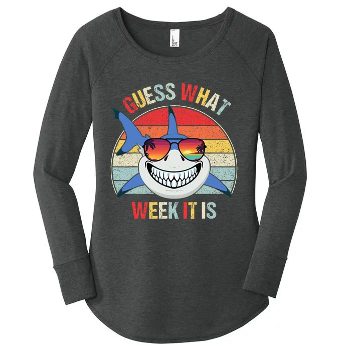 Guess What Week It Is Funny Shark Joke Women's Perfect Tri Tunic Long Sleeve Shirt