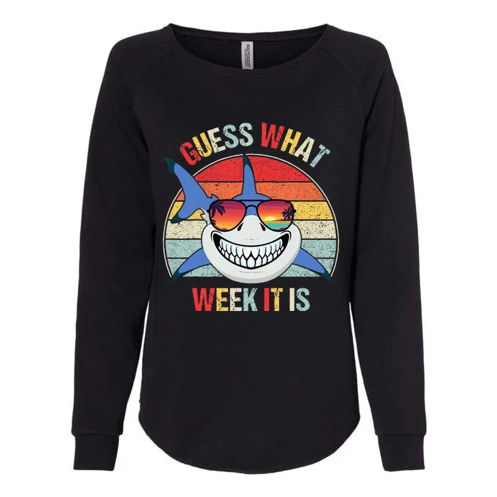 Guess What Week It Is Funny Shark Joke Womens California Wash Sweatshirt