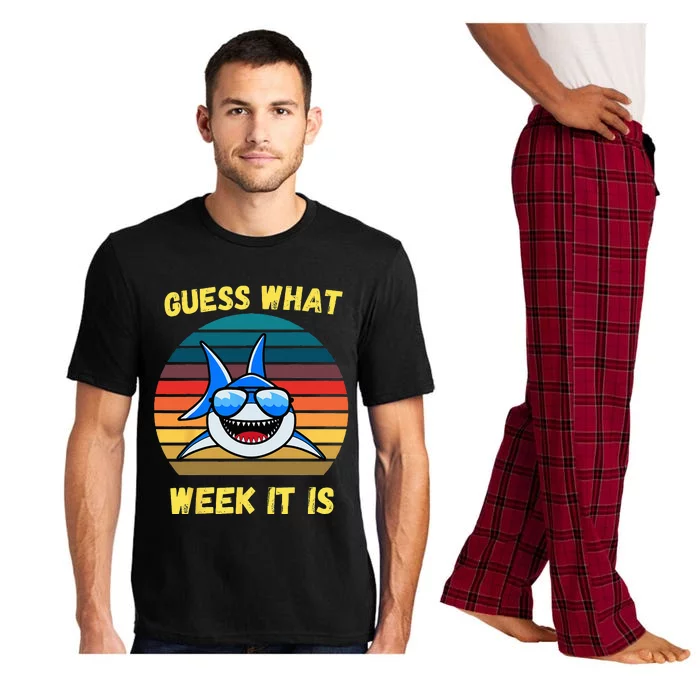 Guess What Week It Is Funny Shark Vintage Pajama Set