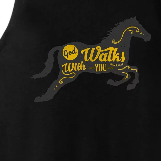 God Walks With You Ladies Tri-Blend Wicking Tank