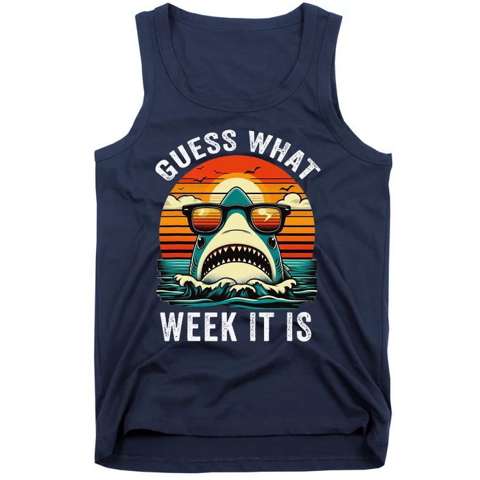 Guess What Week It Is Funny Shark Awareness Support Summer Tank Top