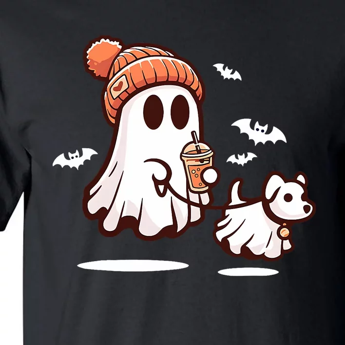 Ghost With Walking Dog Halloween Tall T-Shirt