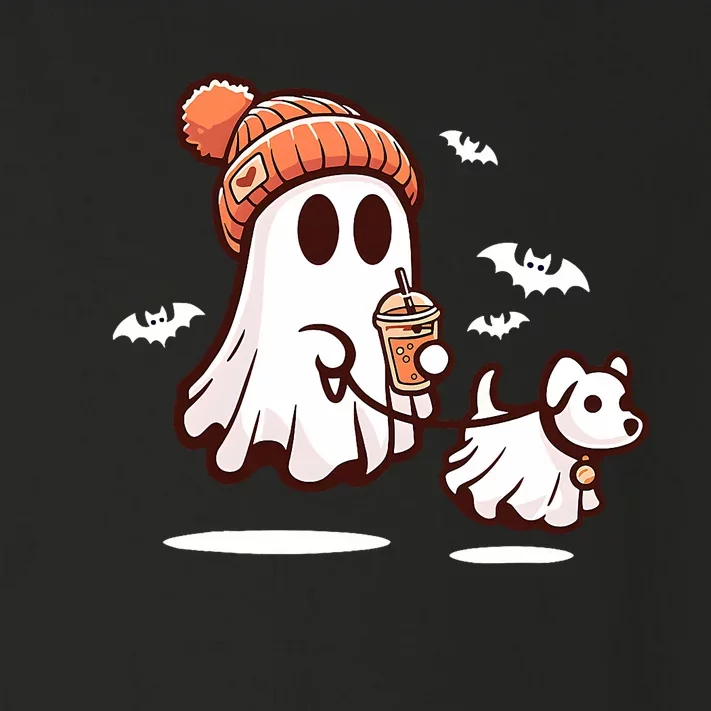 Ghost With Walking Dog Halloween Toddler Long Sleeve Shirt