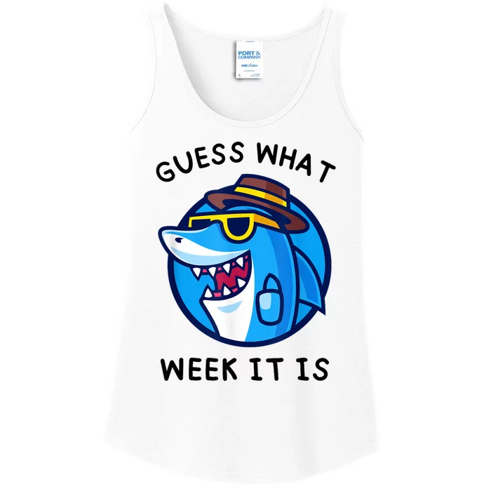 Guess What Week It Is Funny Shark Lover Birthday Party Shark Ladies Essential Tank