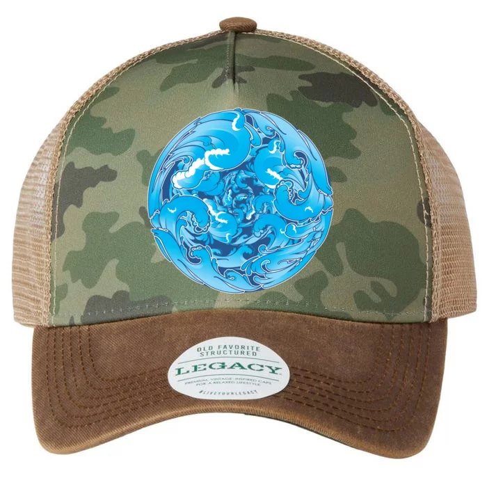 Great Wave Water Ball Emblem Legacy Tie Dye Trucker Hat