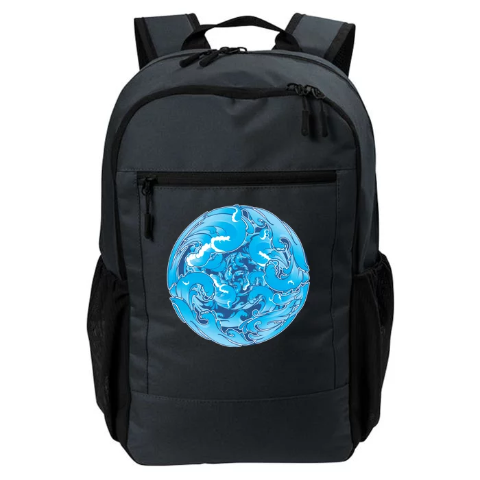 Great Wave Water Ball Emblem Daily Commute Backpack