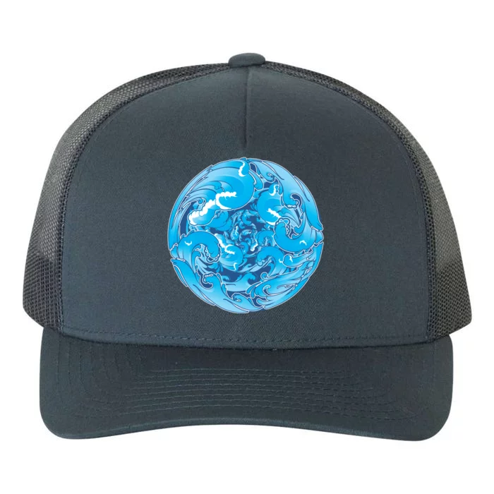 Great Wave Water Ball Emblem Yupoong Adult 5-Panel Trucker Hat