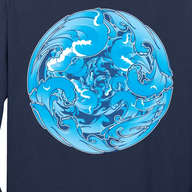 Great Wave Water Ball Emblem Long Sleeve Shirt