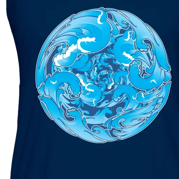 Great Wave Water Ball Emblem Ladies Essential Flowy Tank