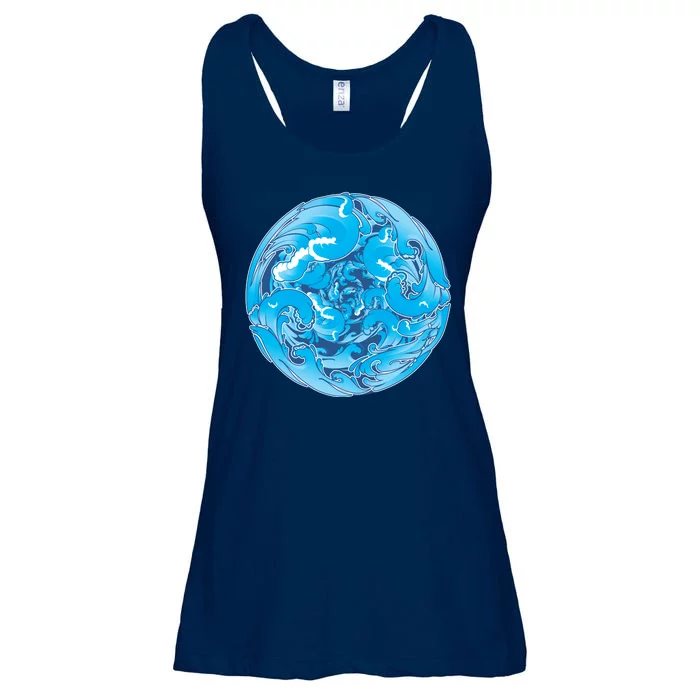 Great Wave Water Ball Emblem Ladies Essential Flowy Tank