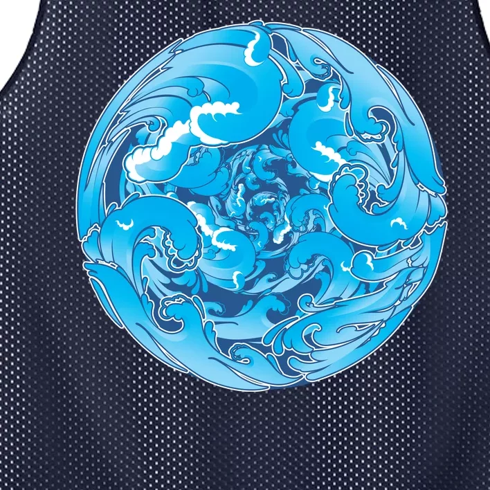 Great Wave Water Ball Emblem Mesh Reversible Basketball Jersey Tank