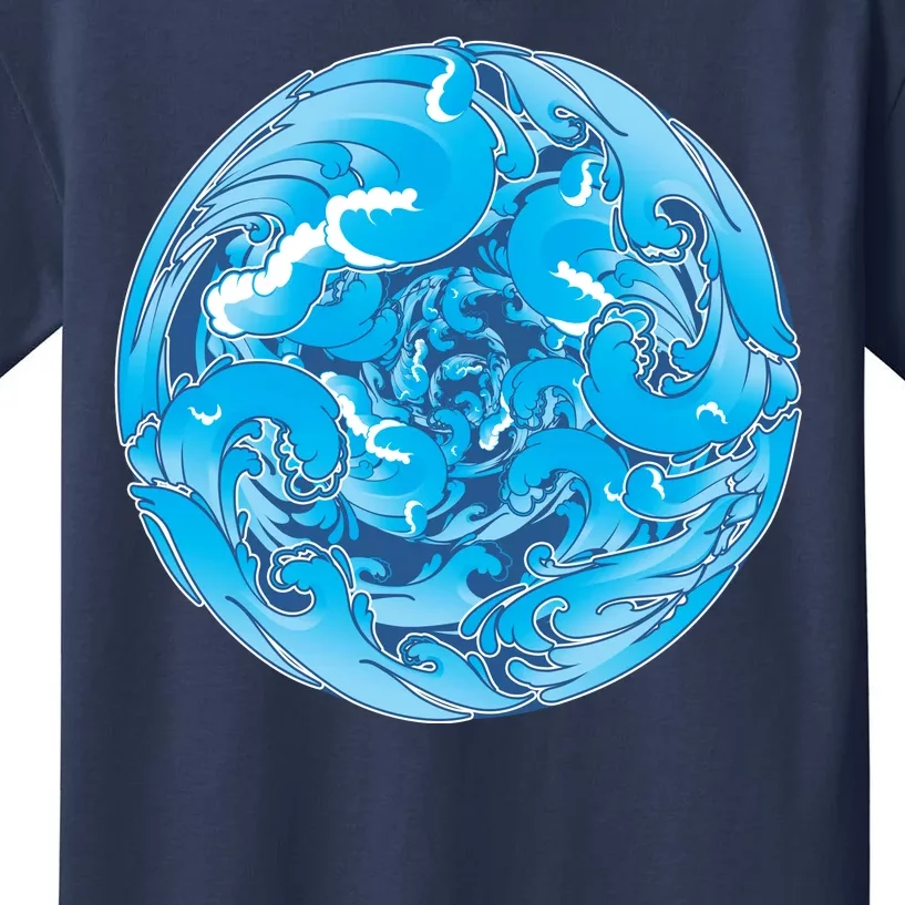 Great Wave Water Ball Emblem Kids T-Shirt