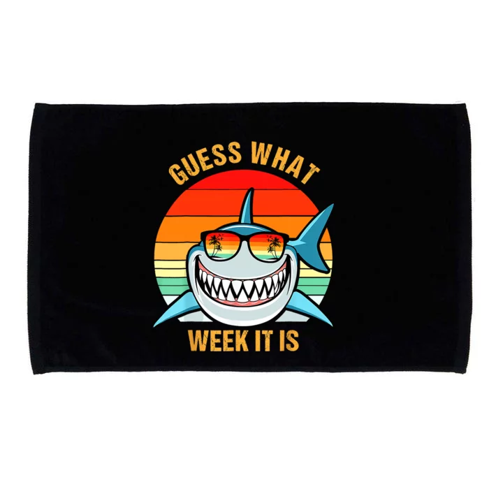 Guess What Week It Is Funny Shark Gift Microfiber Hand Towel