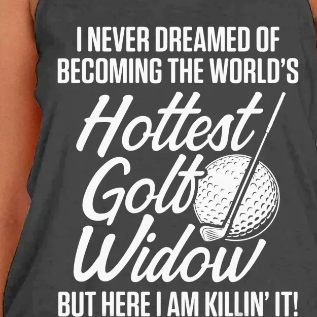 Golf Widow Wife Hottest Golfer Funny Golfing Women's Knotted Racerback Tank