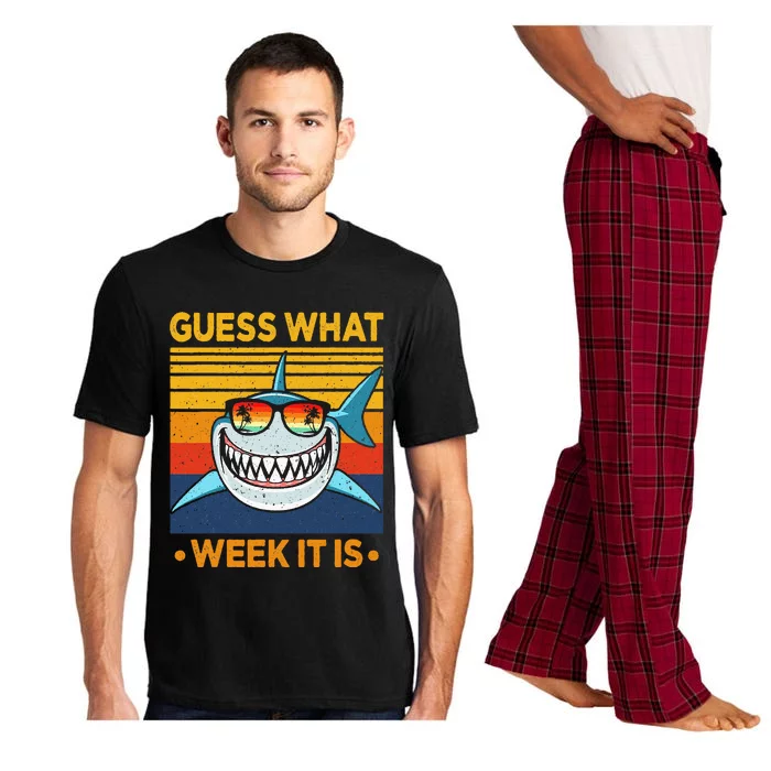 Guess What Week It Is Funny Shark Vintage Pajama Set