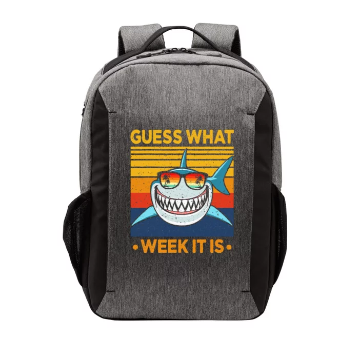 Guess What Week It Is Funny Shark Vintage Vector Backpack