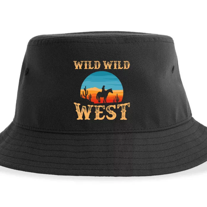 Great Wild Wild West Cowboy Design Western Country Fan Sustainable Bucket Hat