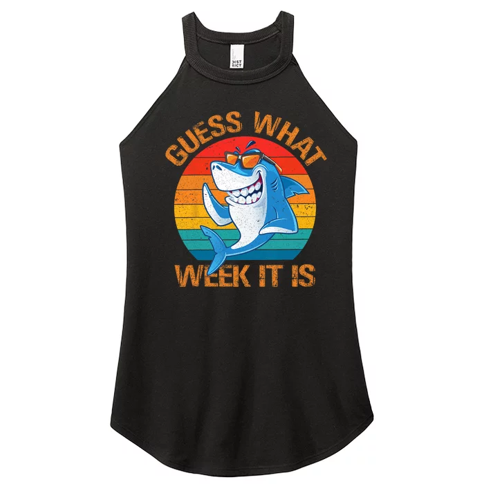 Guess What Week It Is Funny Shark Gifts Men Women Women’s Perfect Tri Rocker Tank