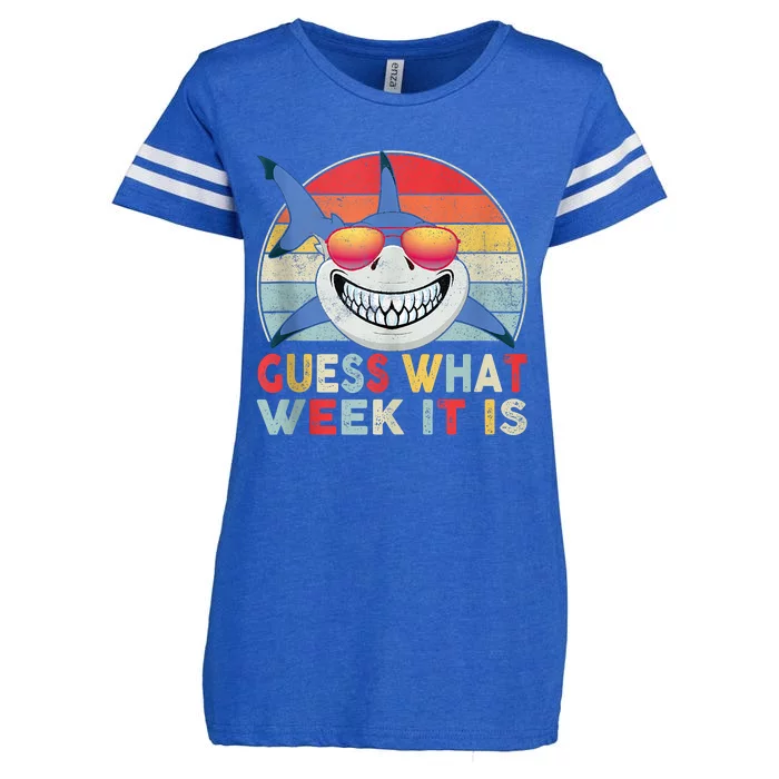 Guess What Week It Is Funny Shark Gift Enza Ladies Jersey Football T-Shirt