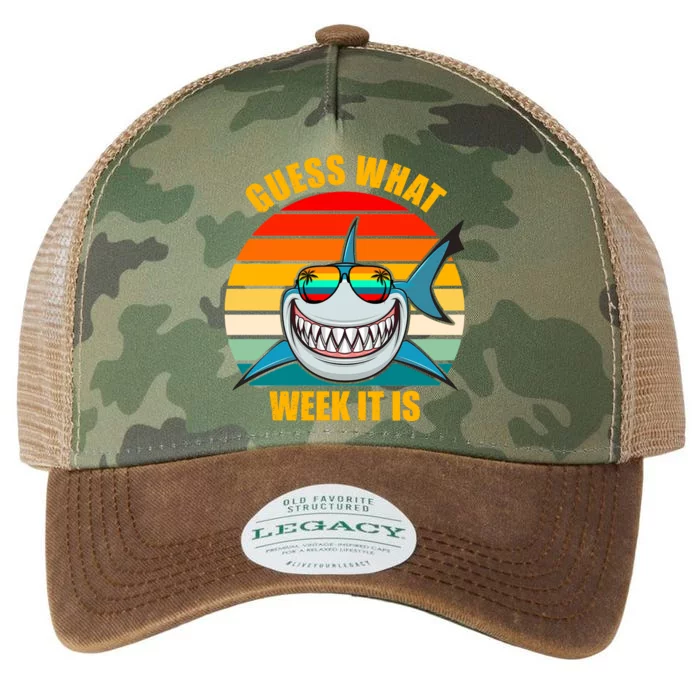 Guess What Week It Is Retro Shark Week Legacy Tie Dye Trucker Hat