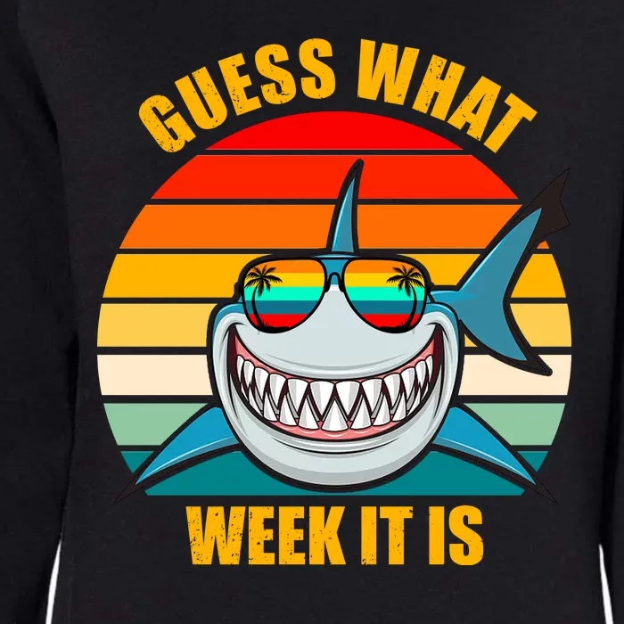 Guess What Week It Is Retro Shark Week Womens California Wash Sweatshirt