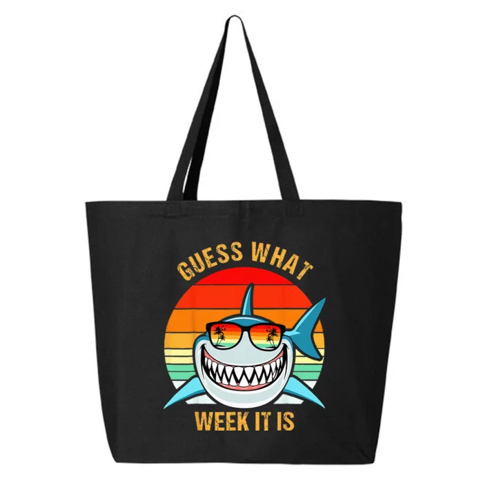 Guess What Week It Is Funny Shark Gift & Kids 25L Jumbo Tote