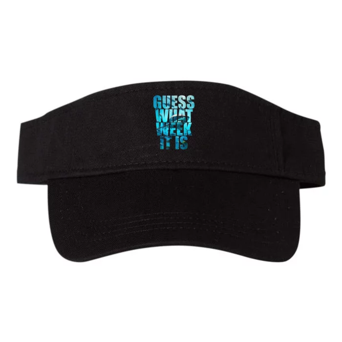 Guess What Week It Is Funny Shark Awareness Valucap Bio-Washed Visor