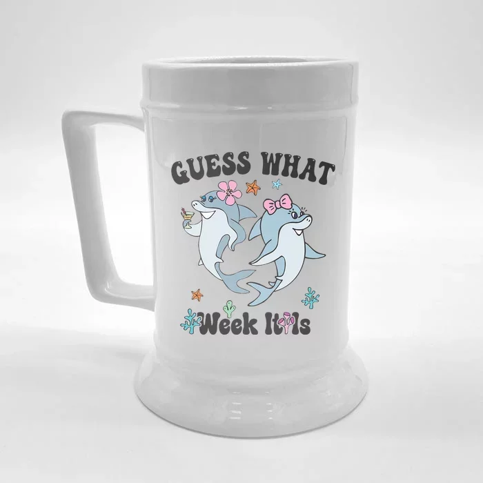 Guess What Week It Is Cute Shark Funny Front & Back Beer Stein