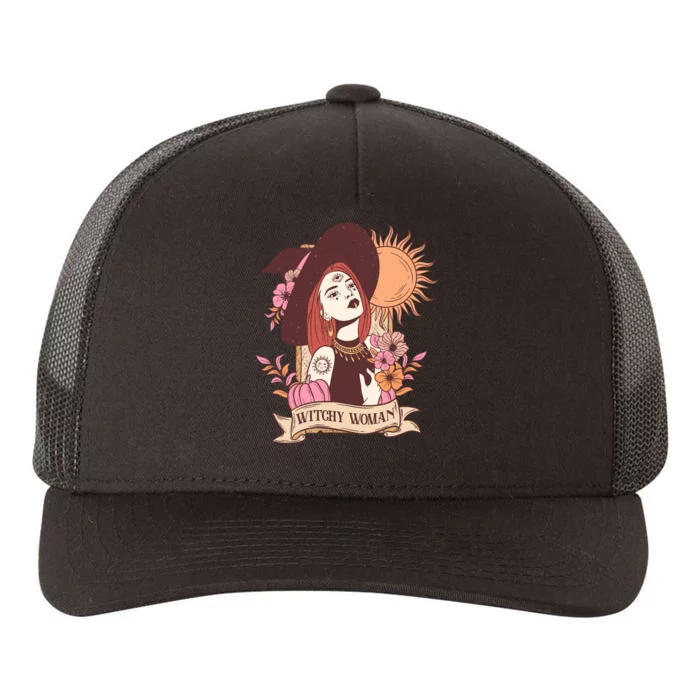 Groovy Witchy Woman Halloween Spooky Gift Yupoong Adult 5-Panel Trucker Hat