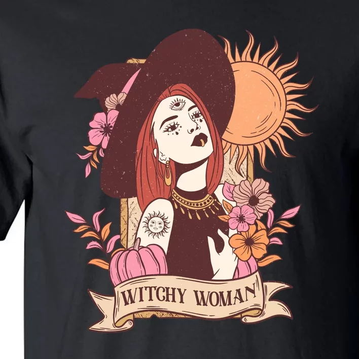 Groovy Witchy Woman Halloween Spooky Gift Tall T-Shirt