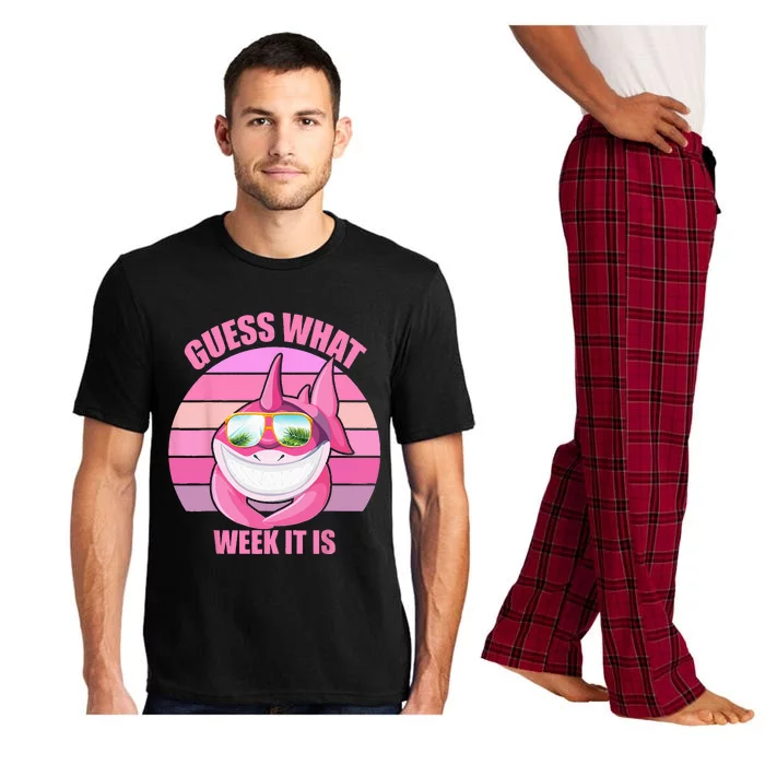 Guess What Week It Is Funny Pink Shark Pajama Set