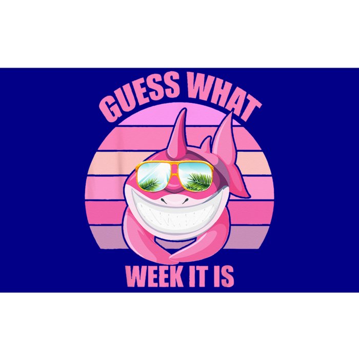 Guess What Week It Is Funny Pink Shark Bumper Sticker