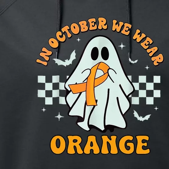 Groovy We Wear Orange Unity Day No Bullying Ghost Halloween Performance Fleece Hoodie