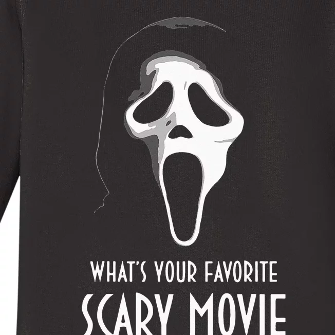 Ghostface Whats Your Favorite Scary Movie Halloween Baby Long Sleeve Bodysuit